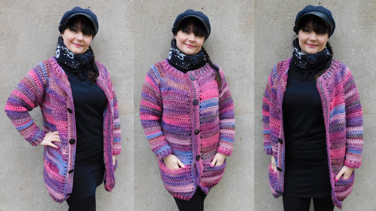 Cardigan pink-lila