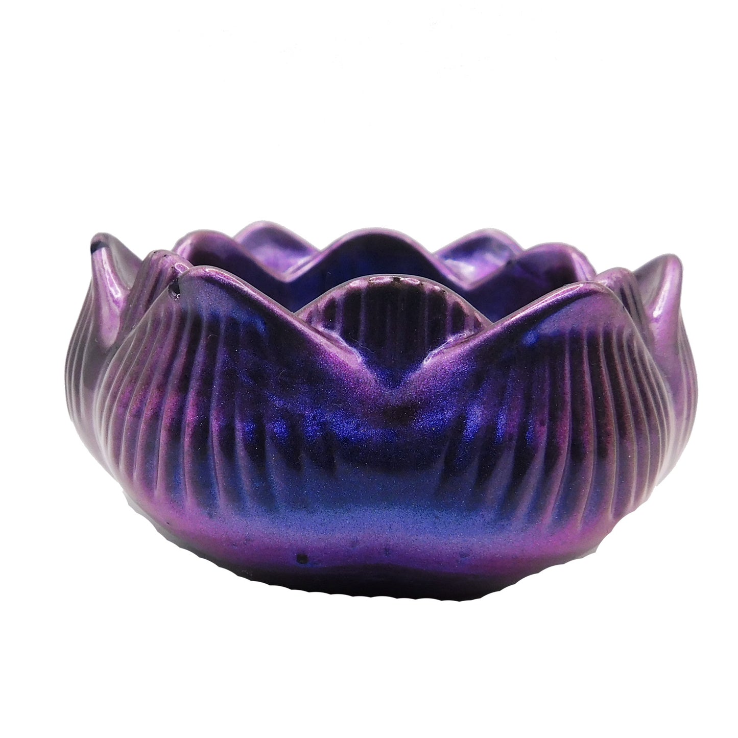 Kleines Utensilo oder Teelichthalter metallic violett-blau