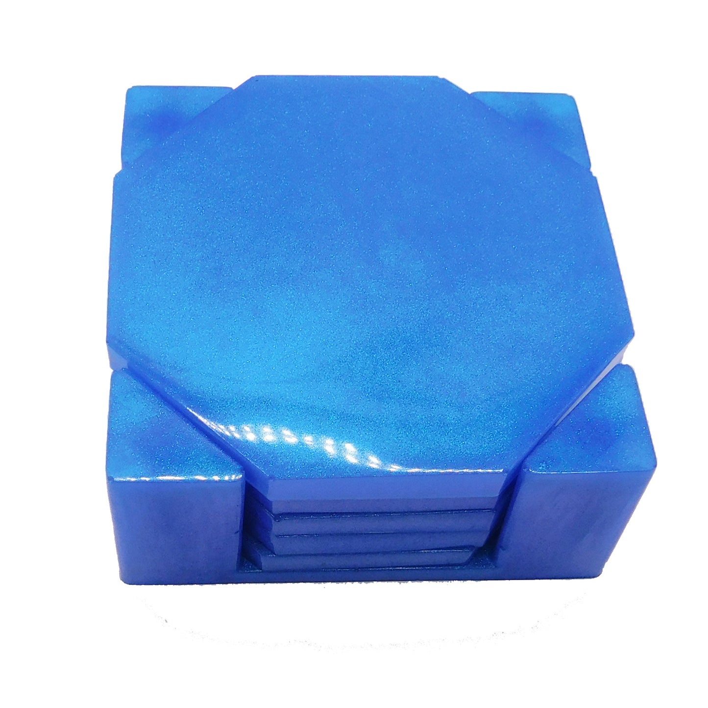 Untersetzer Set Octogon metallic blau