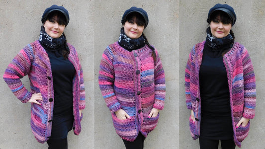 Cardigan pink-lila
