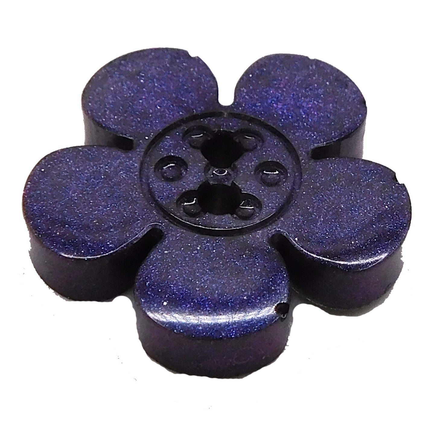 Knopf-Set Blume metallic violett-blau