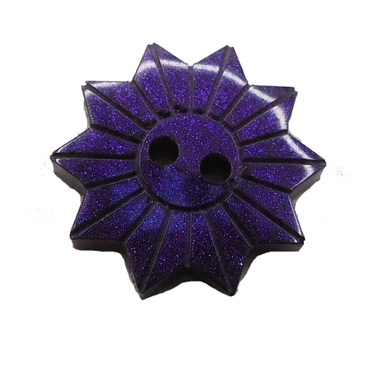 Knopf-Set Sonnenblume metallic violett-blau