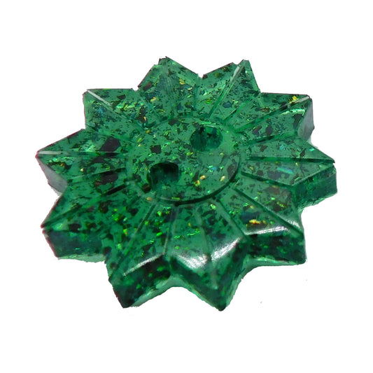 Knopf-Set Sonnenblume Glitzer grün