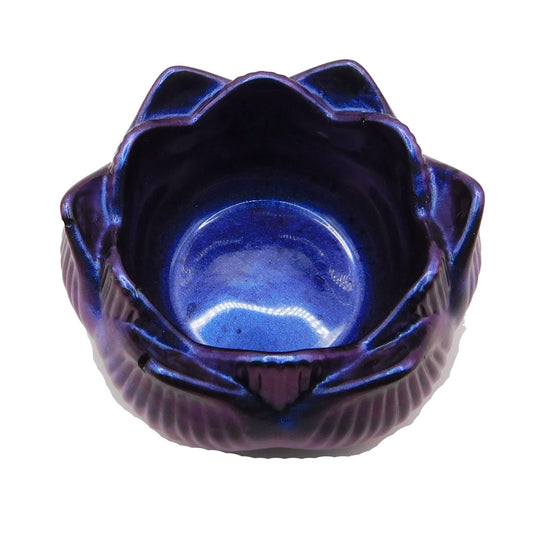 Kleines Utensilo oder Teelichthalter metallic violett-blau