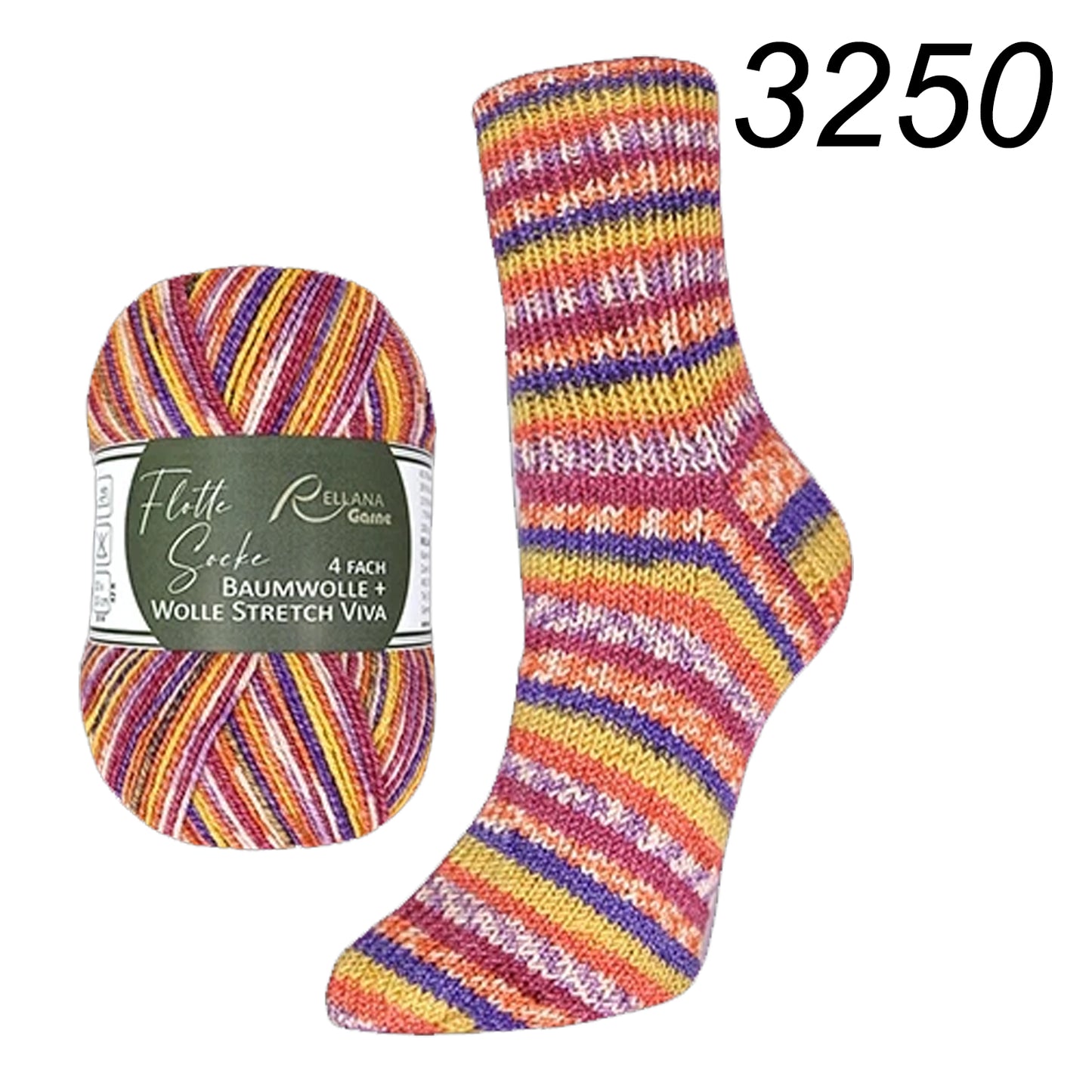 Flotte Socke Baumwolle + Wolle Stretch Viva 4f von Rellana