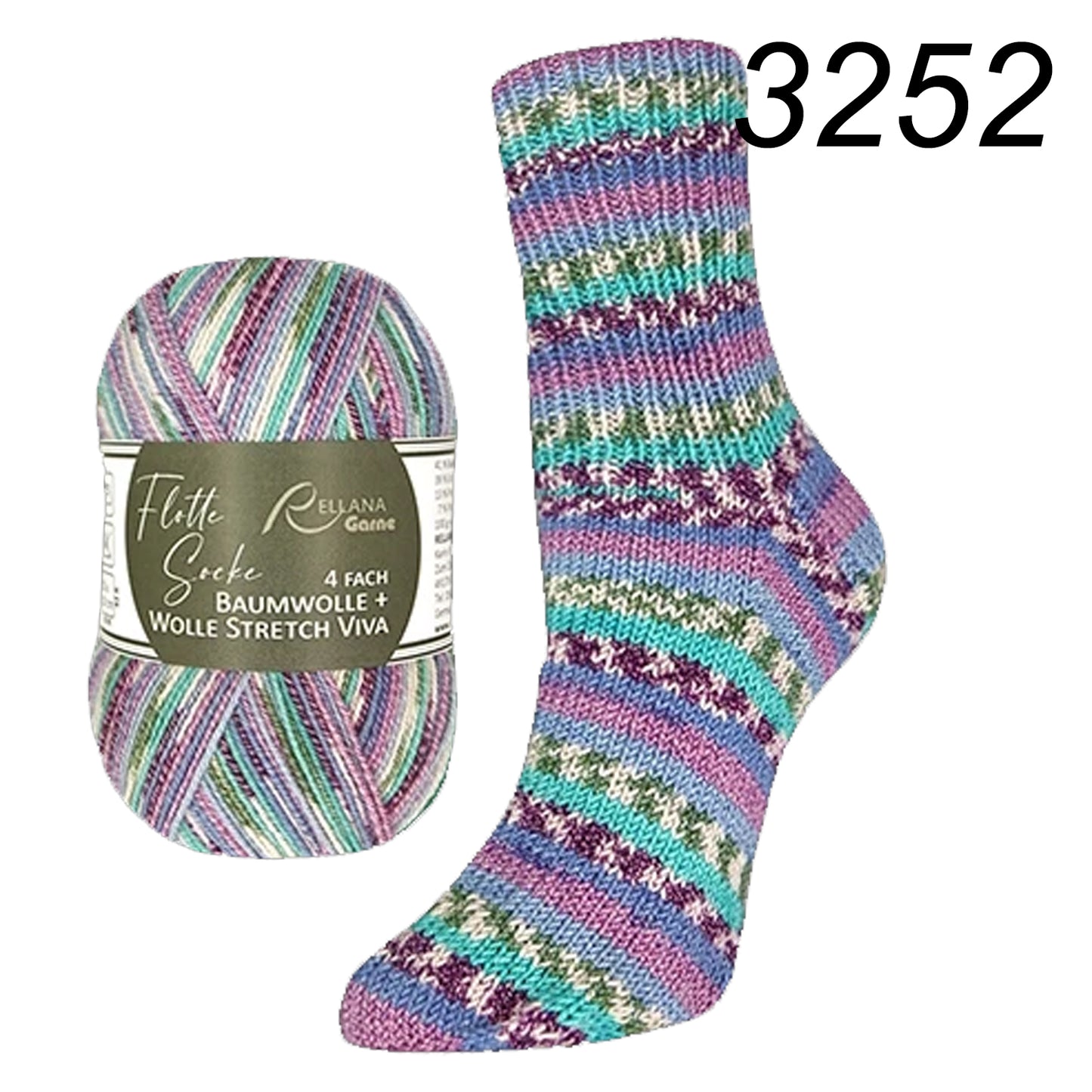 Flotte Socke Baumwolle + Wolle Stretch Viva 4f von Rellana