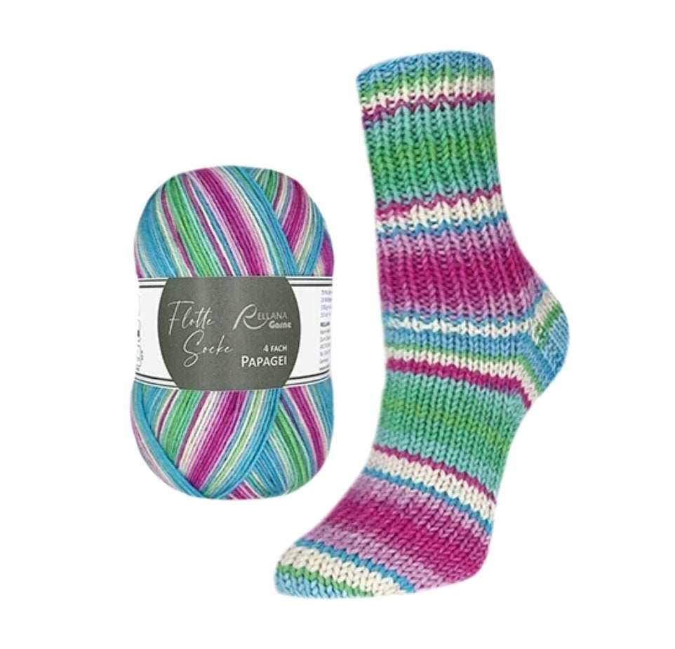 Flotte Socke Papagei 4f von Rellana