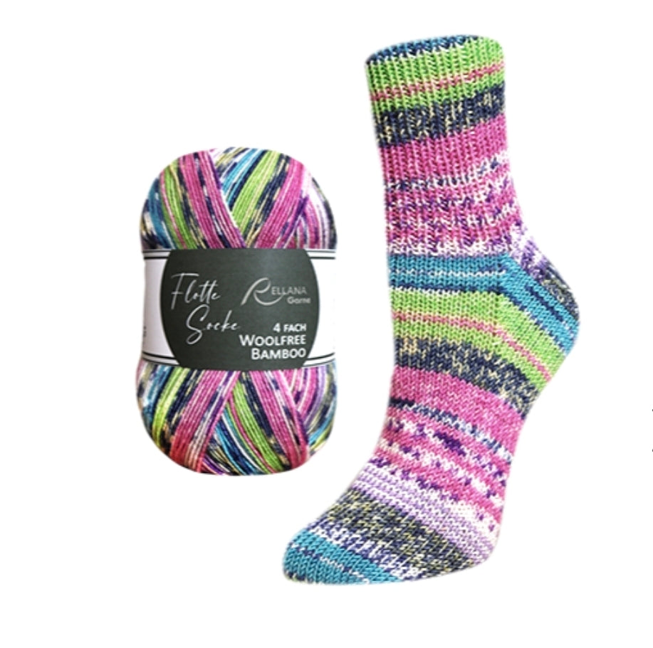 Flotte Socke Woolfree Bamboo 4f von Rellana
