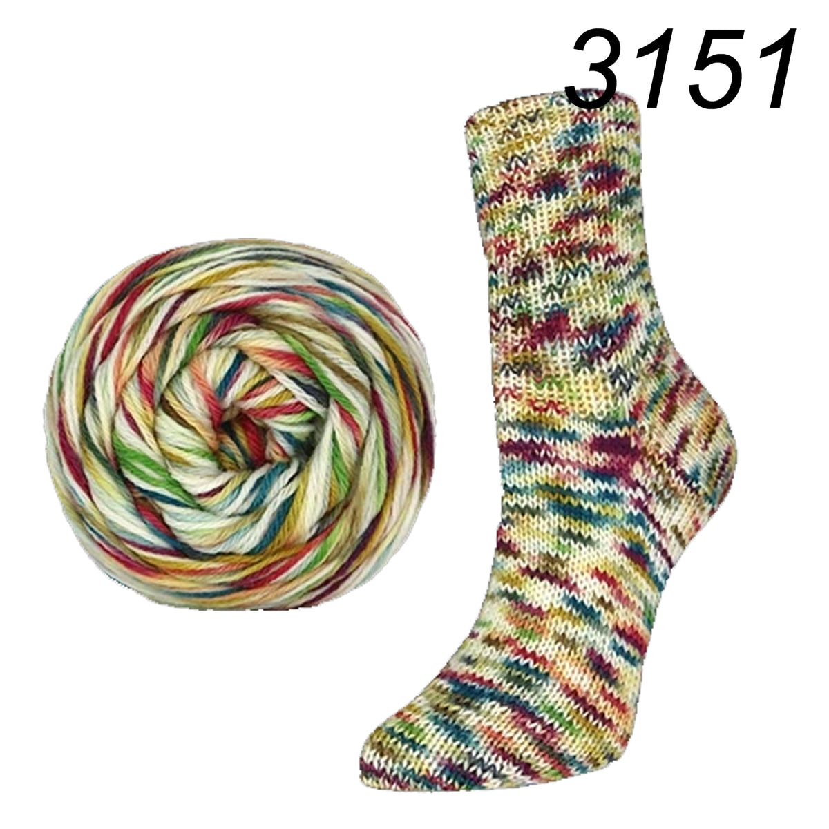 Flotte Socke Seide Kunterbunt 4f von Rellana